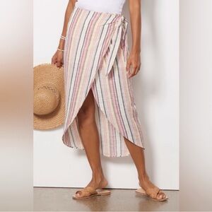 Free People Striped Wrap Midi Skirt - Multicolor